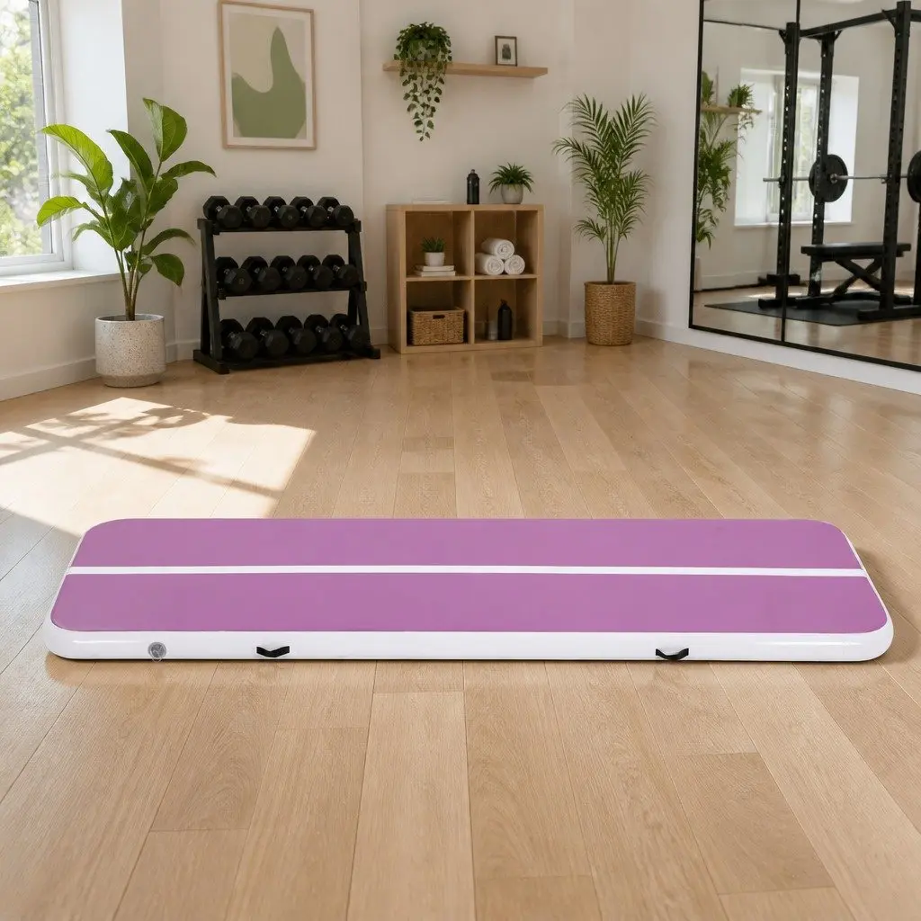 Air Track Mat Inflatable Gymnastics Tumbling Exercise 3M Purple