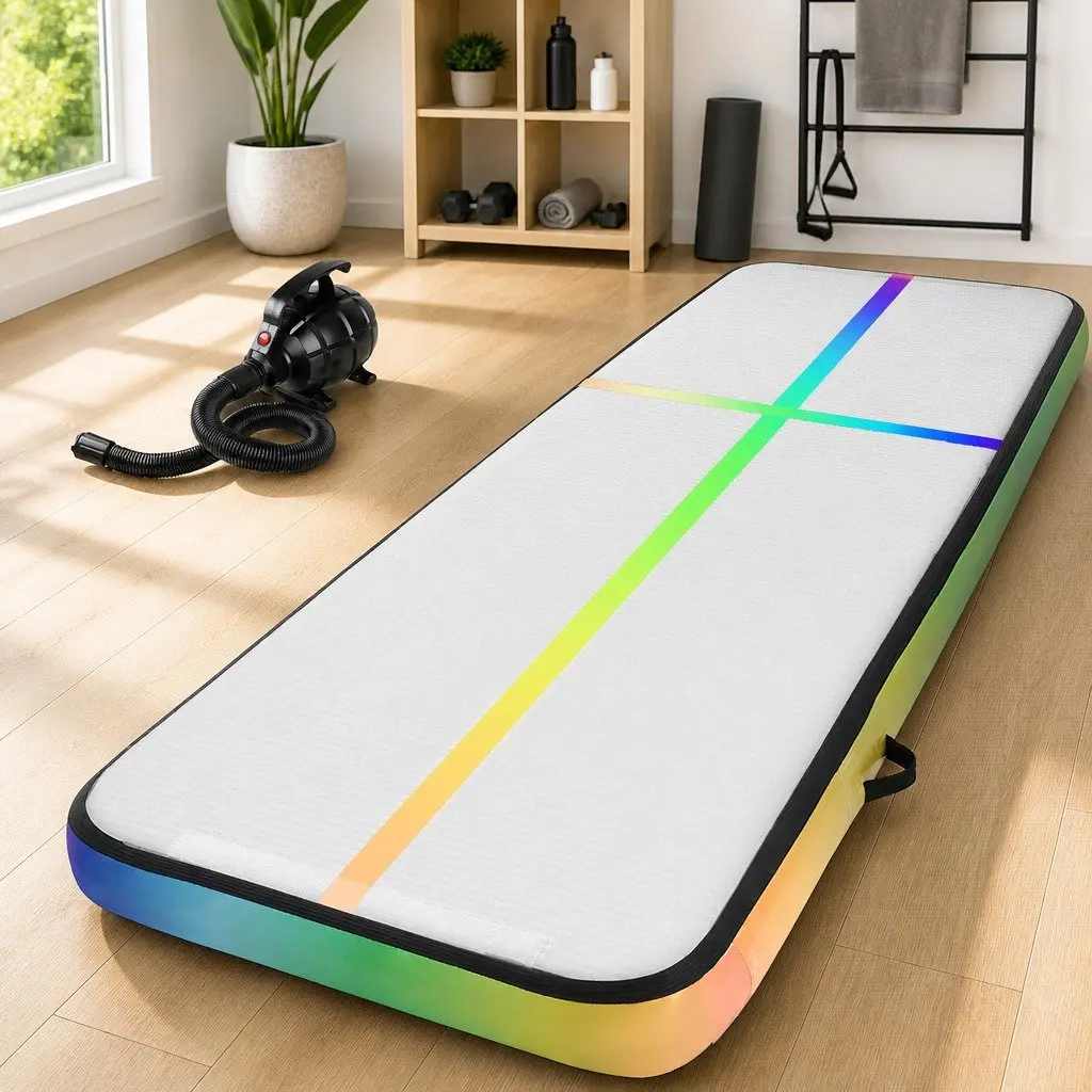 Air Track Gymnastics Mat Inflatable 4M 10cm Thick Multiple Colours