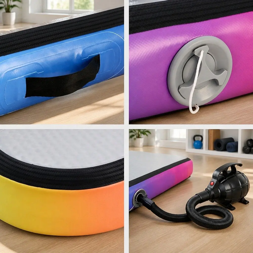 Air Track Gymnastics Mat Inflatable 4M 10cm Thick Multiple Colours