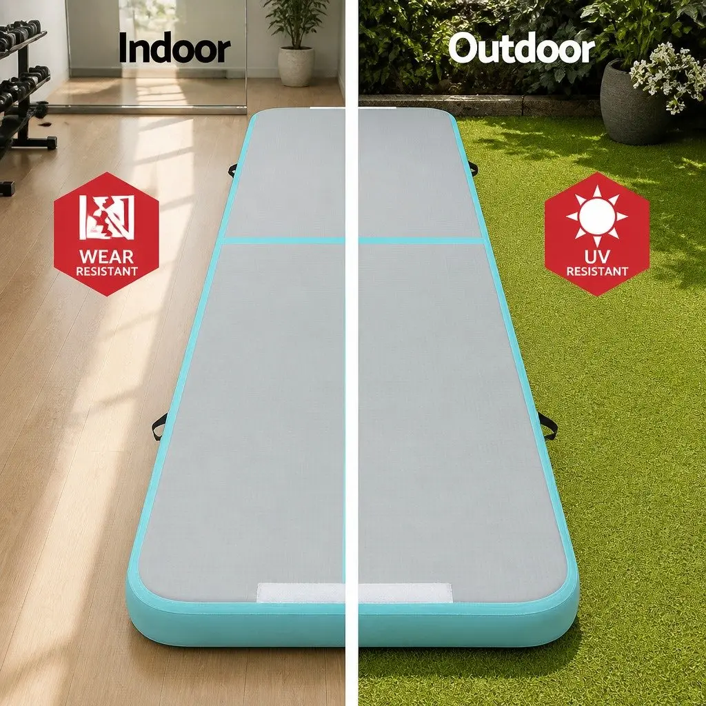 Inflatable Air Track Mat 4M Gymnastics Tumbling Training Fitness Yoga Black