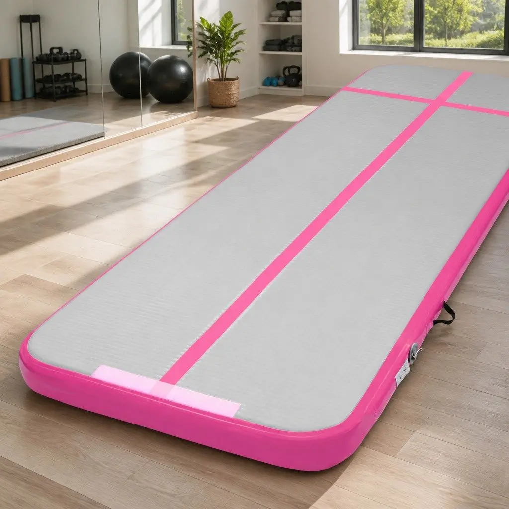 Air Track Gymnastics Tumbling Mat Inflatable 4M x 1M Pink