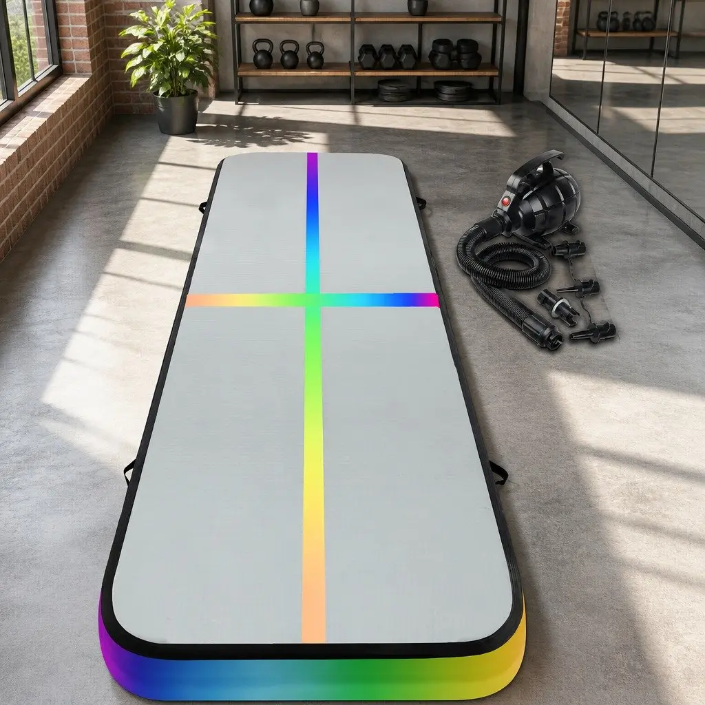 Air Track Gymnastics Mat Inflatable 4M Double-Wall Fabric Anti-Slip Multiple Colour Options
