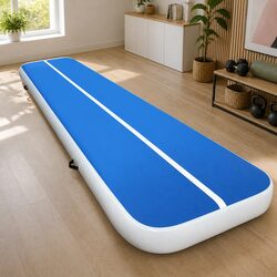 Inflatable Air Track Mat 4m x 1m x 20cm Thick Gymnastics Tumbling Exercise Blue
