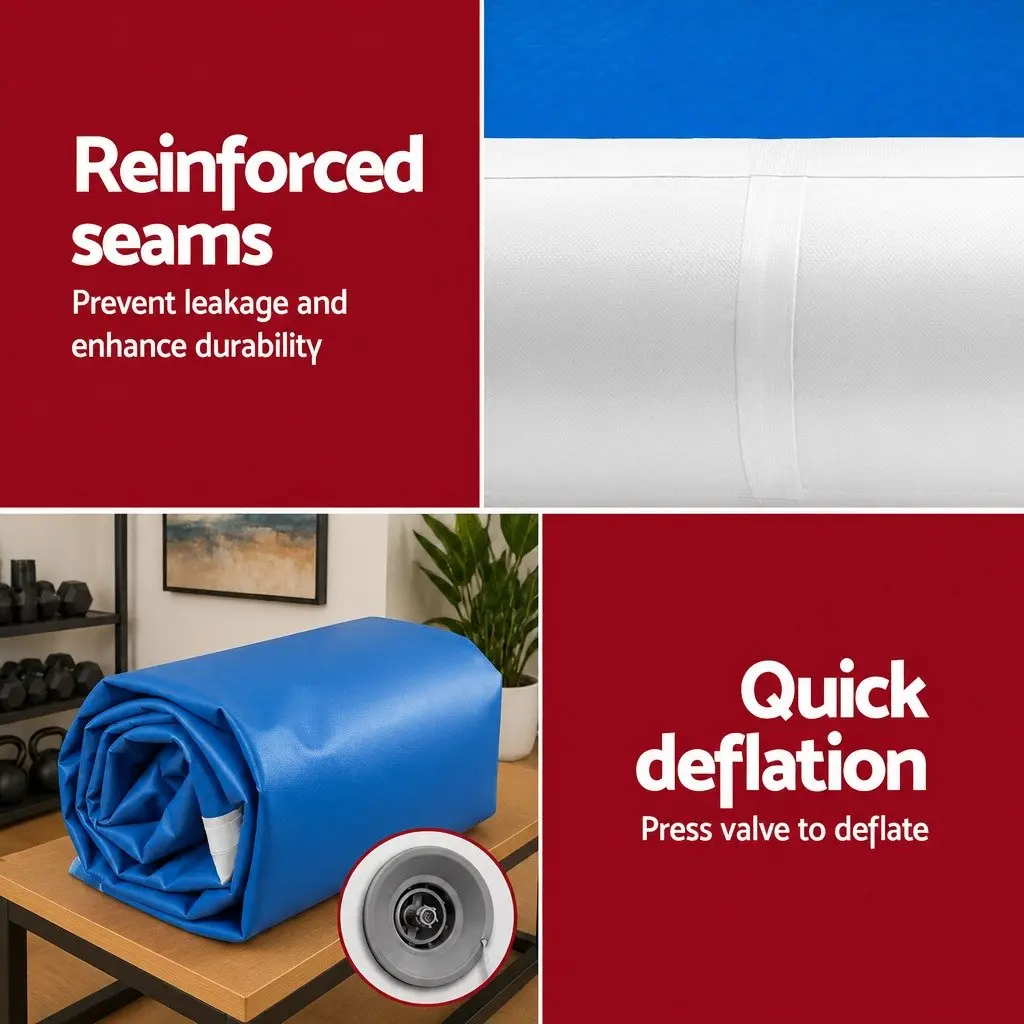 Inflatable Air Track Mat 4m x 1m x 20cm Thick Gymnastics Exercise Blue