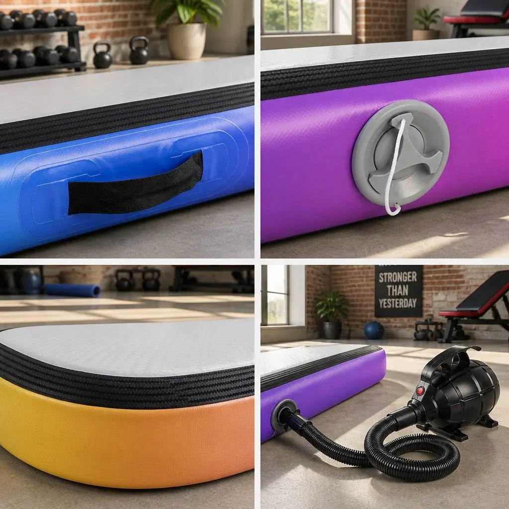 5M Inflatable Air Track Gymnastics Tumbling Mat Double-Wall Fabric Anti-Slip Multiple Colours