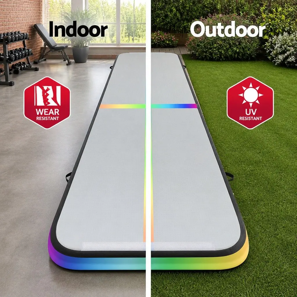 5M Inflatable Air Track Gymnastics Tumbling Mat Double-Wall Fabric Anti-Slip Multiple Colours