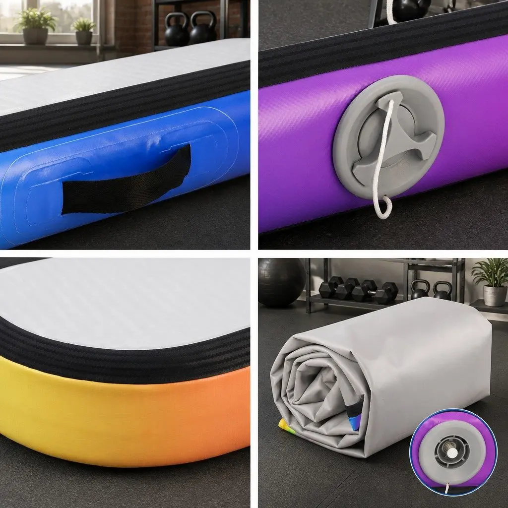 Air Track Inflatable Tumbling Mat 5M Double-Wall Fabric Anti-Slip Portable Multiple Colours