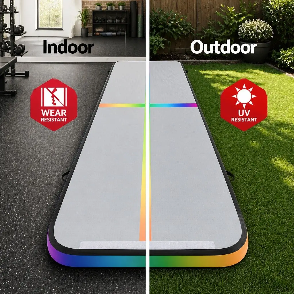 Air Track Inflatable Tumbling Mat 5M Double-Wall Fabric Anti-Slip Portable Multiple Colours