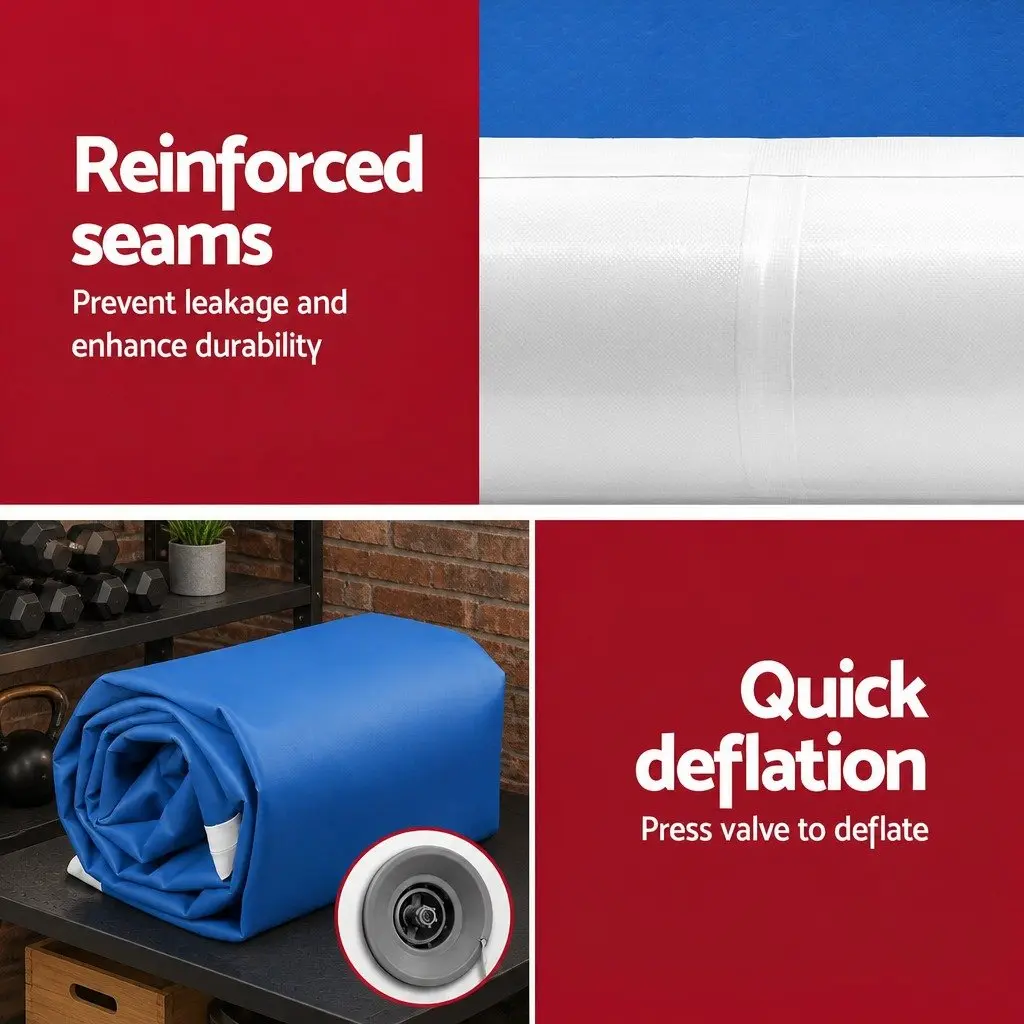 Inflatable Air Track Mat 6m x 1m 1000-Denier Double-Wall Fabric Blue