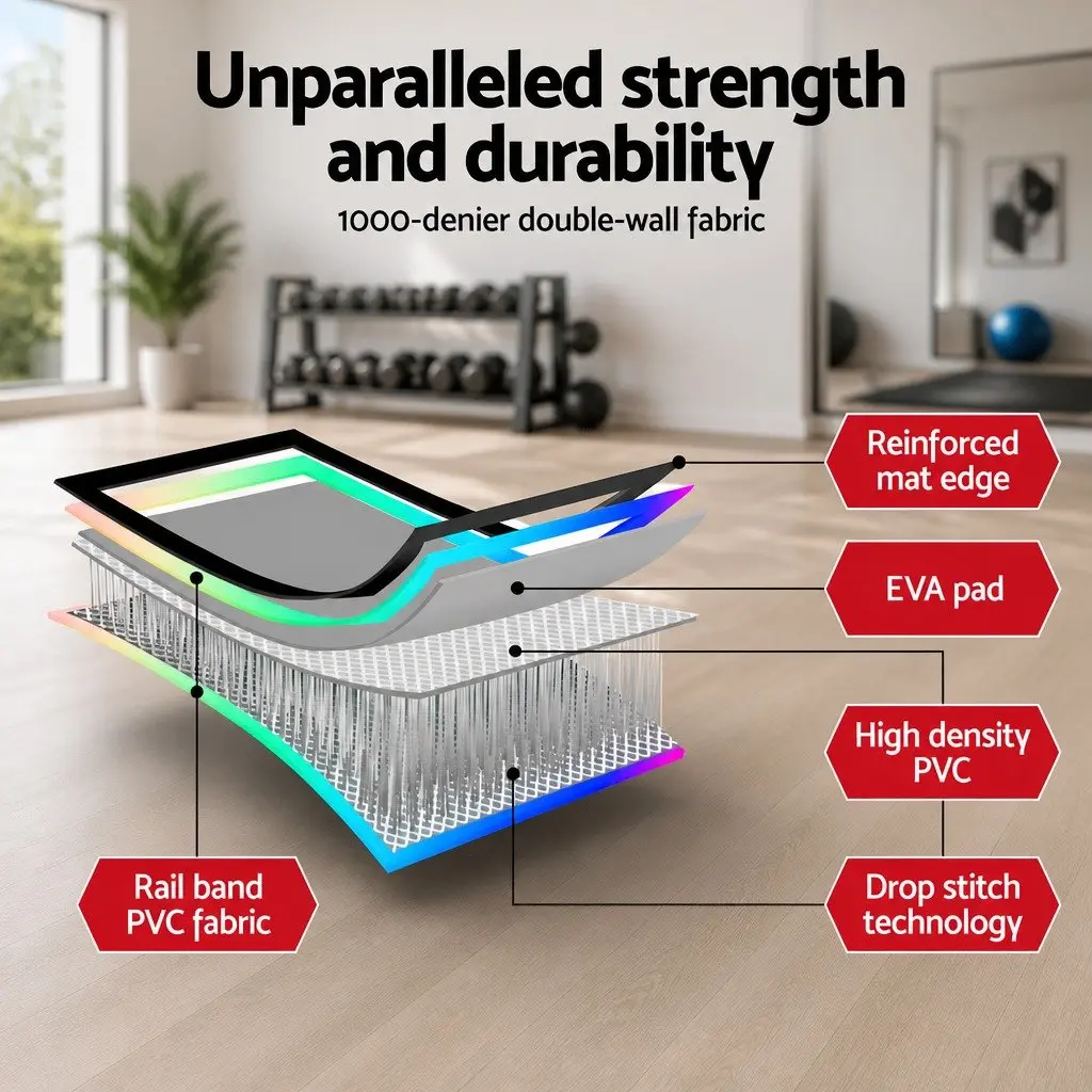 Air Track Mat Inflatable Gymnastics Training 6M Multicolour