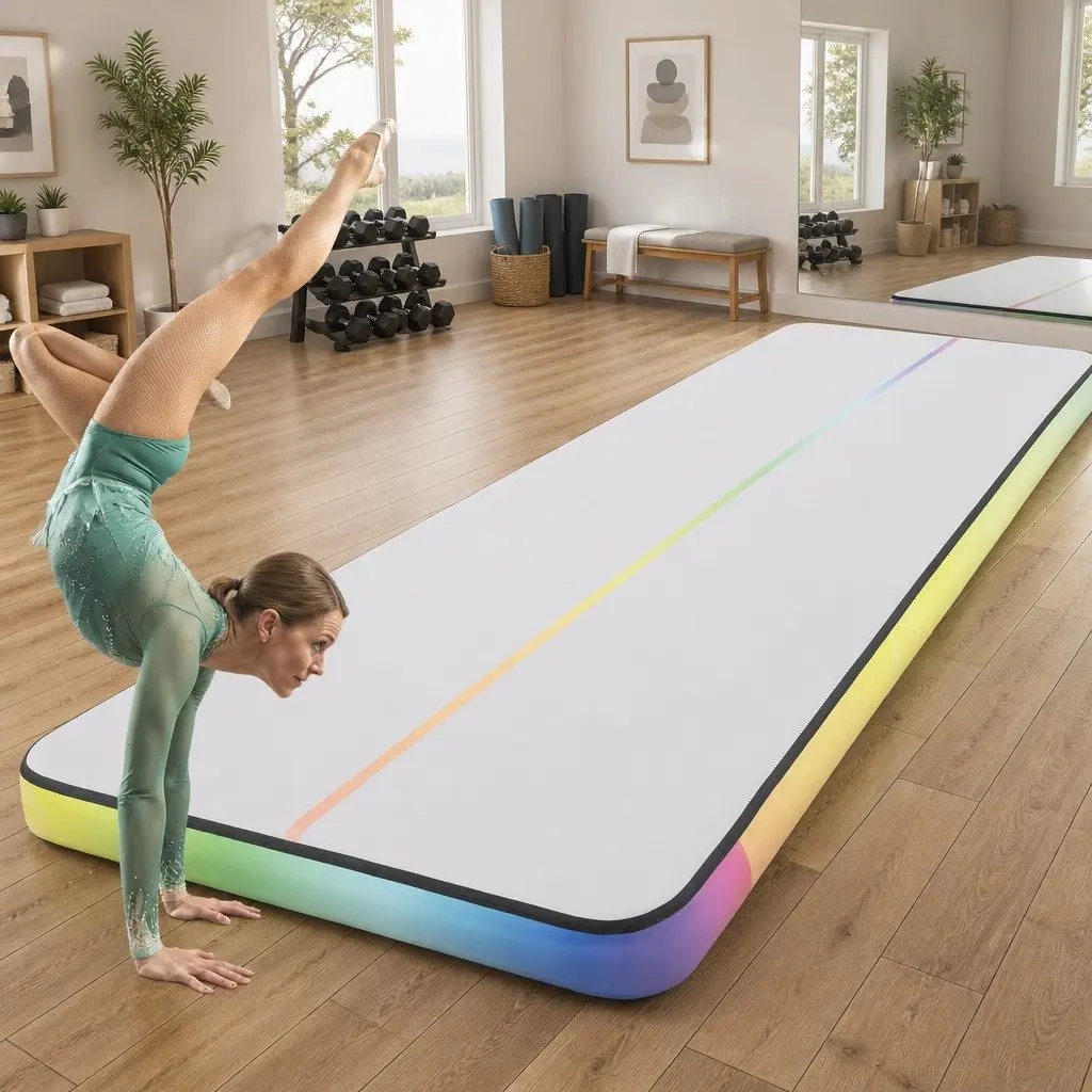 Air Track Mat Inflatable 6M Double-Wall Fabric Multicolour