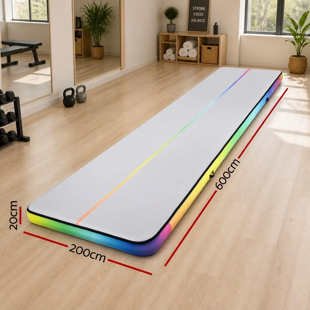 Air Track Mat Inflatable 6M Double-Wall Fabric Multicolour