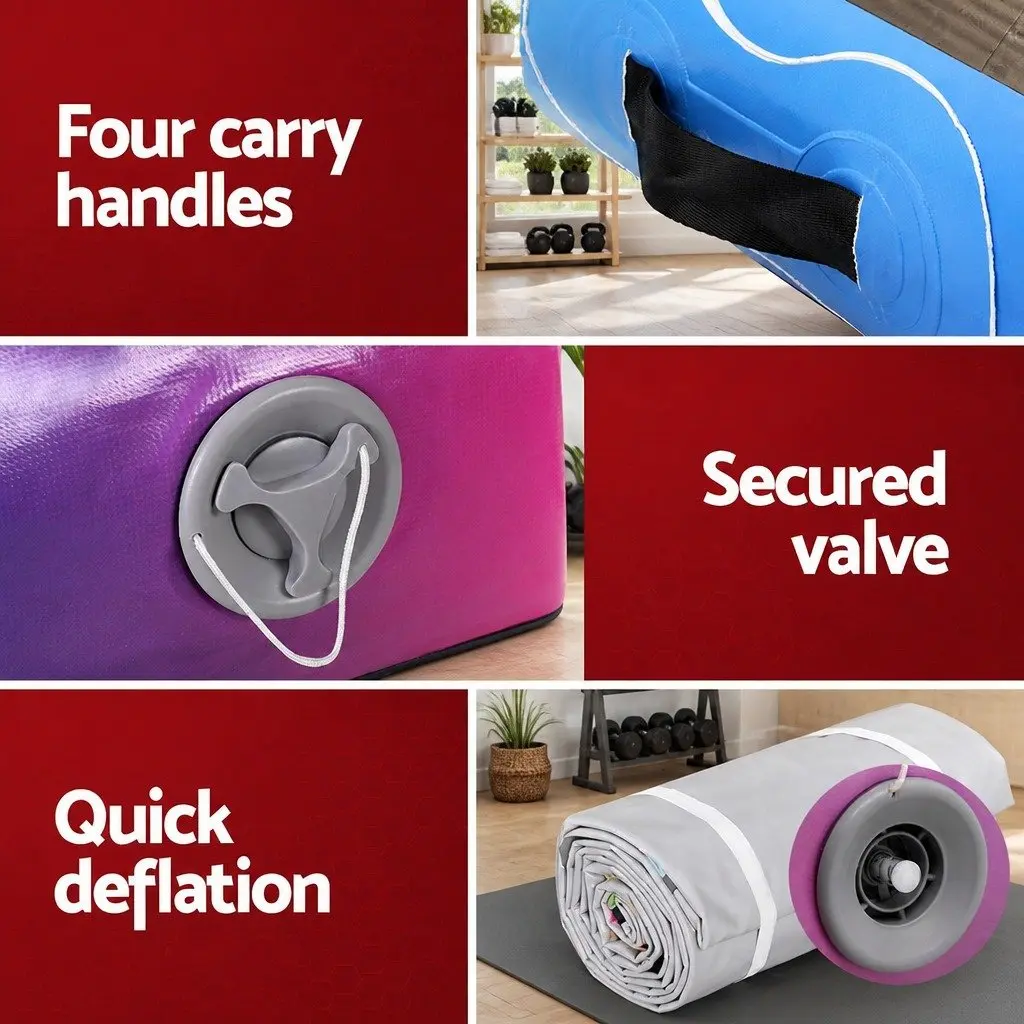 Air Track Mat Inflatable 6M Double-Wall Fabric Multicolour