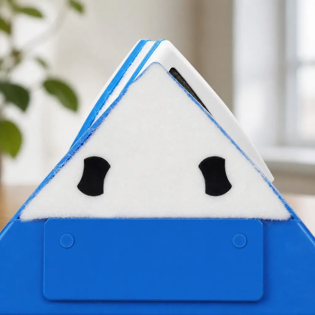 Magnetic Window Cleaner Double Sided Glass Wiper 16cm x 13.5cm x 7cm Blue