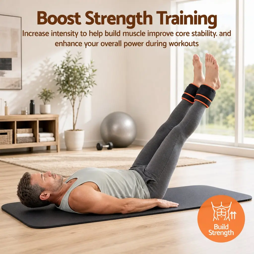 Adjustable Ankle Weights Sandbags Customizable Resistance Black Orange Border 34.5L x 14W cm 1 Pair for Home Gym Strength Training