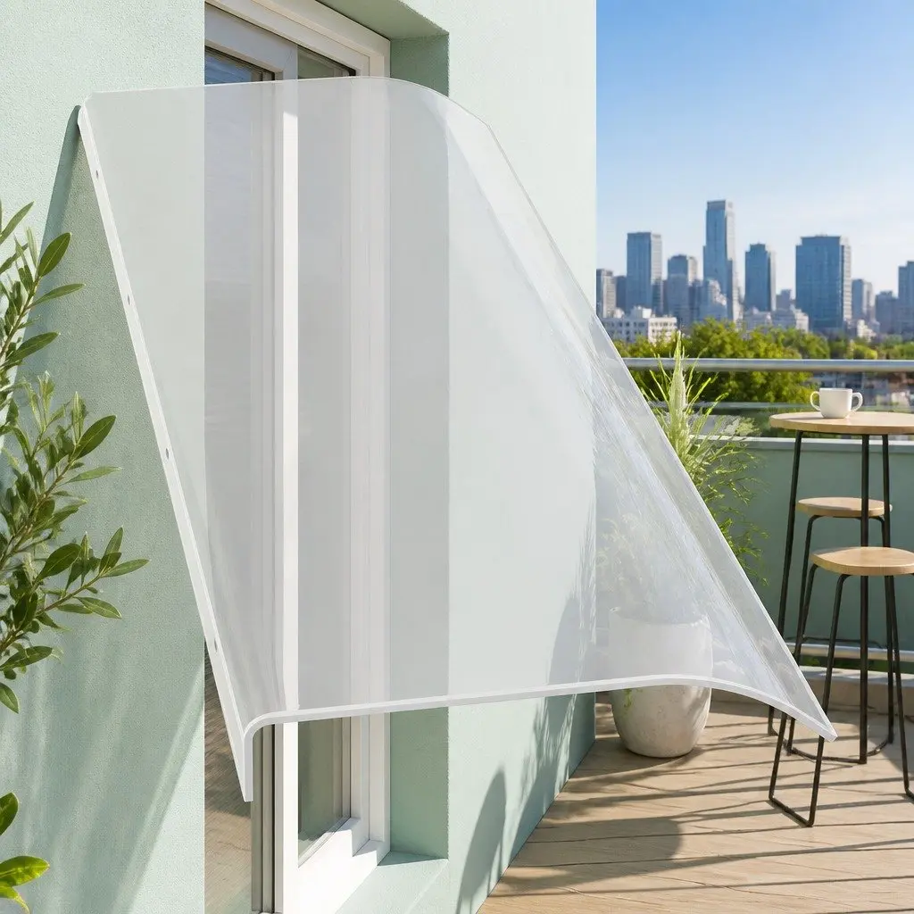 Window Door Awning PET Polycarbonate Sheet 0.4m x 1m Transparent UV Rain Resistant