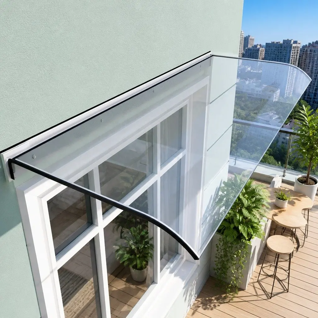Window Door Awning PET Polycarbonate Sheet 0.4m x 1m Transparent UV Rain Resistant