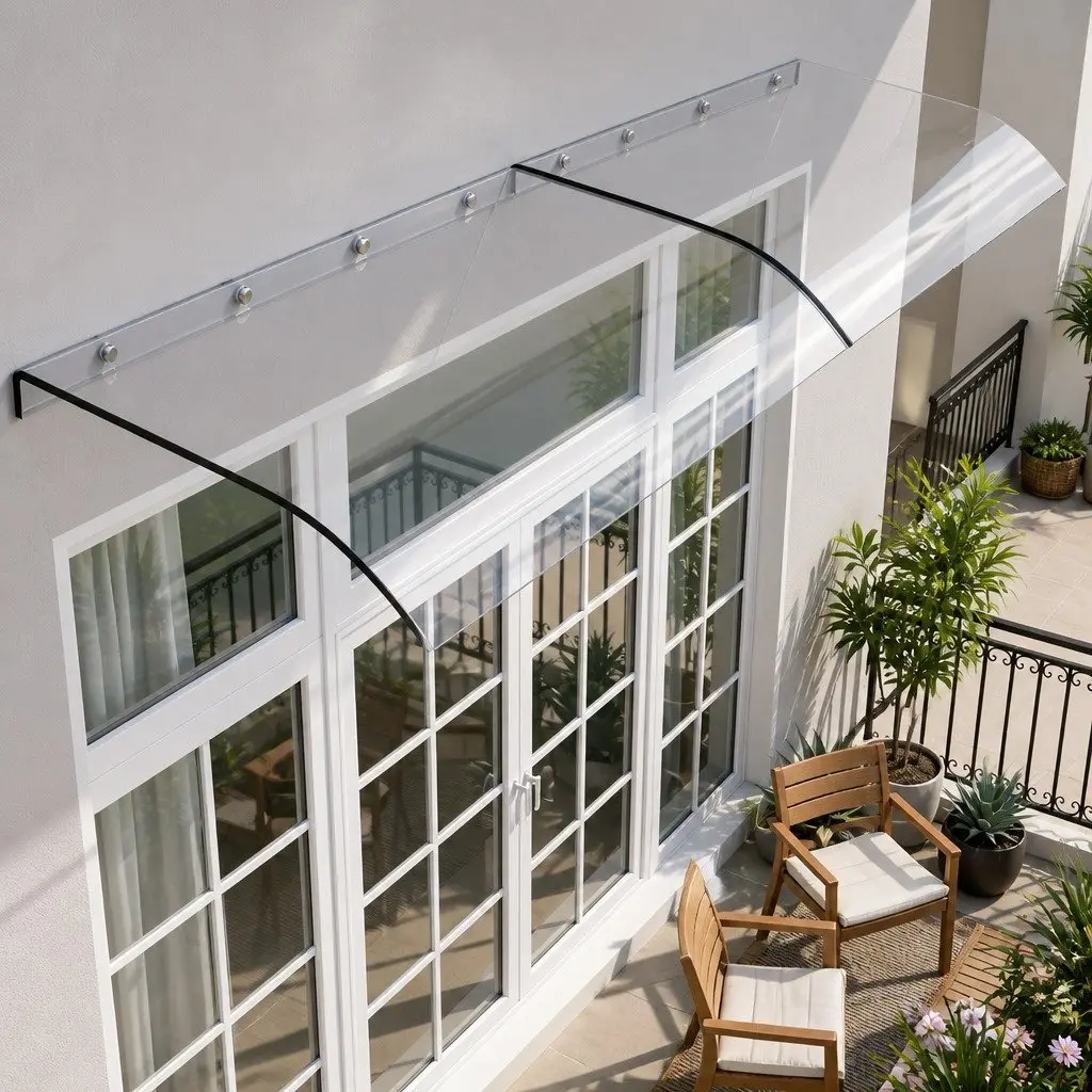 Window Door Awning Polycarbonate Sheet 0.4m x 2m Transparent UV Rain Protection
