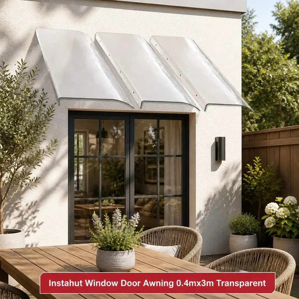 Awning Polycarbonate Sheet 0.4m x 3m Transparent DIY Installation