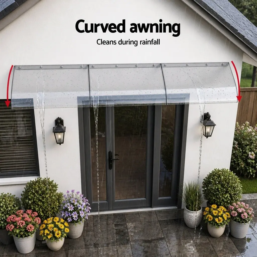 Awning Polycarbonate Sheet 0.4m x 3m Transparent DIY Installation