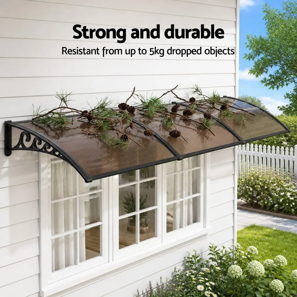 Window Door Awning Polycarbonate Panel 0.8m x 3m Brown