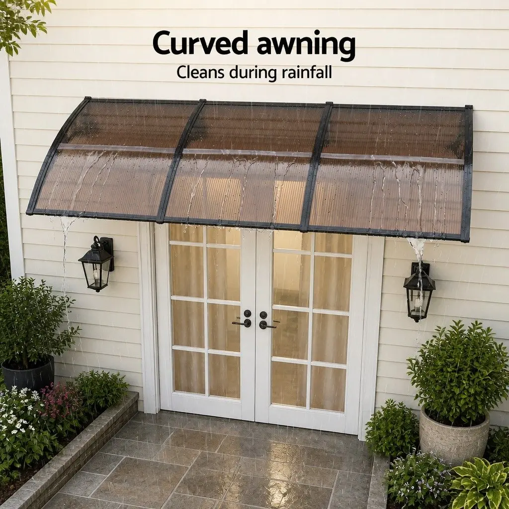 Window Door Awning Polycarbonate Panel 0.8m x 3m Brown