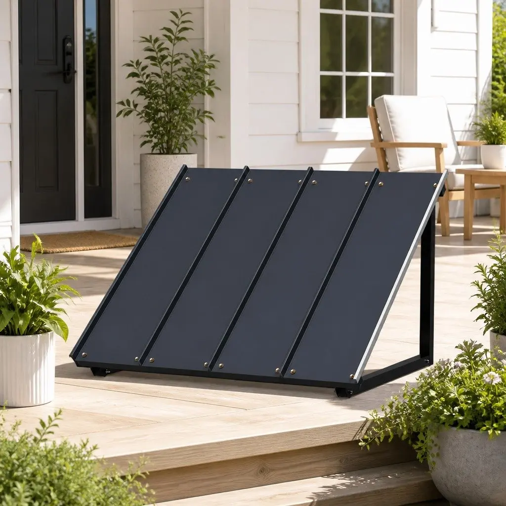 Window Door Awning Canopy Metal Frame 1m x 1.2m Black