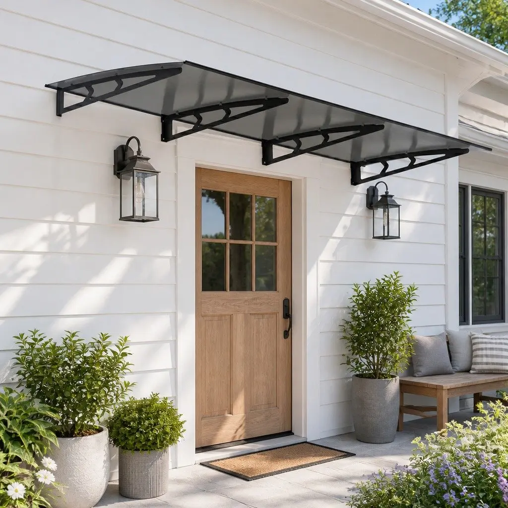 1m x 3m Grey Awning Canopy for Home Entryways