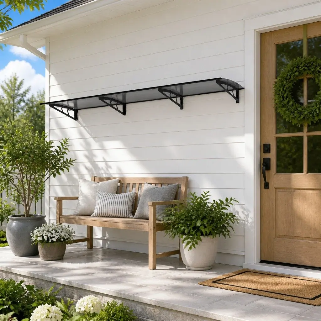 1m x 3m Grey Awning Canopy for Home Entryways