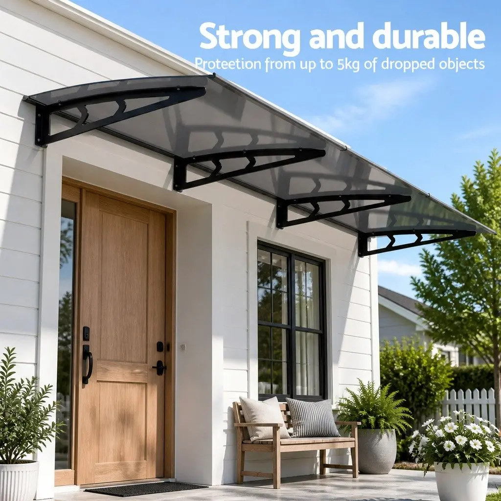 1m x 3m Grey Awning Canopy for Home Entryways