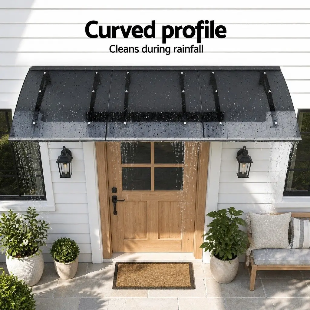 1m x 3m Grey Awning Canopy for Home Entryways