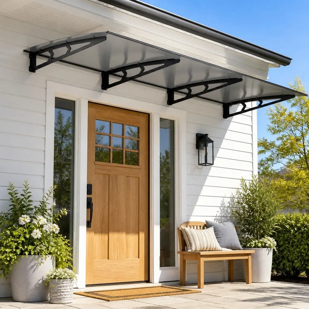 1m x 3m Grey Awning Canopy for Home Entryways