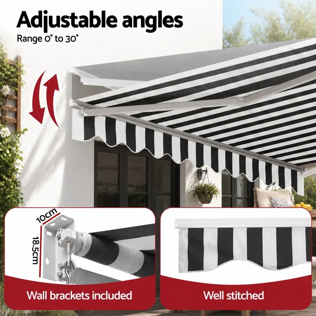 Folding Arm Awning Aluminium 4.5M x 3M Grey