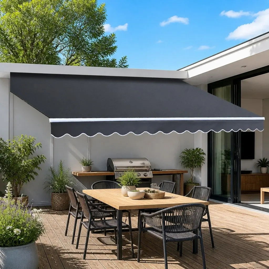 Folding Awning for Home Use 5m x 3m Grey