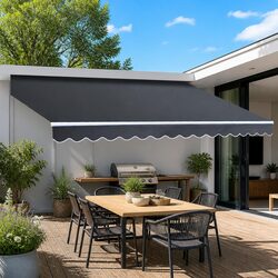 Versatile Folding Awning for Home Use 5m x 3m Grey