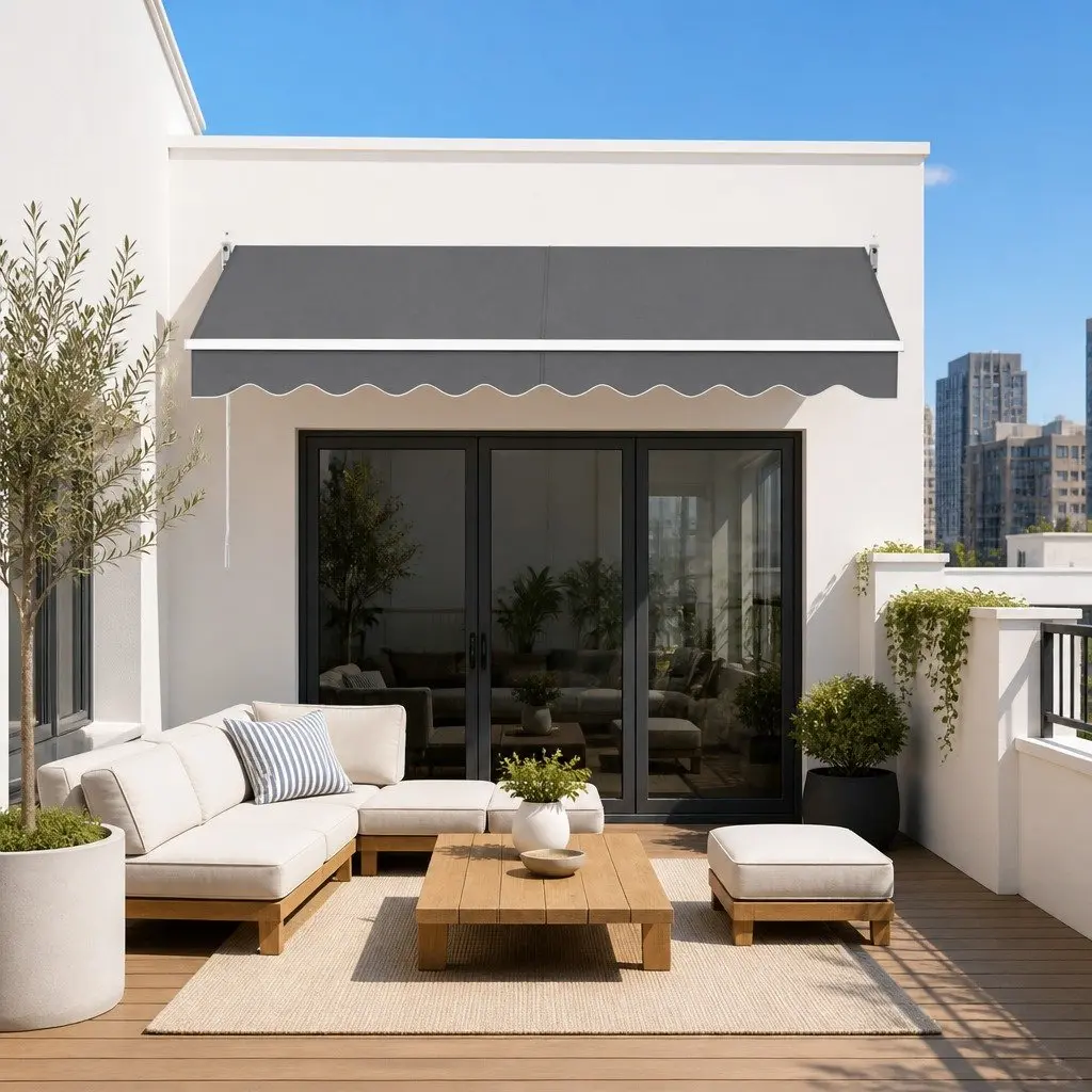 Grey Motorised Awning for Various Spaces