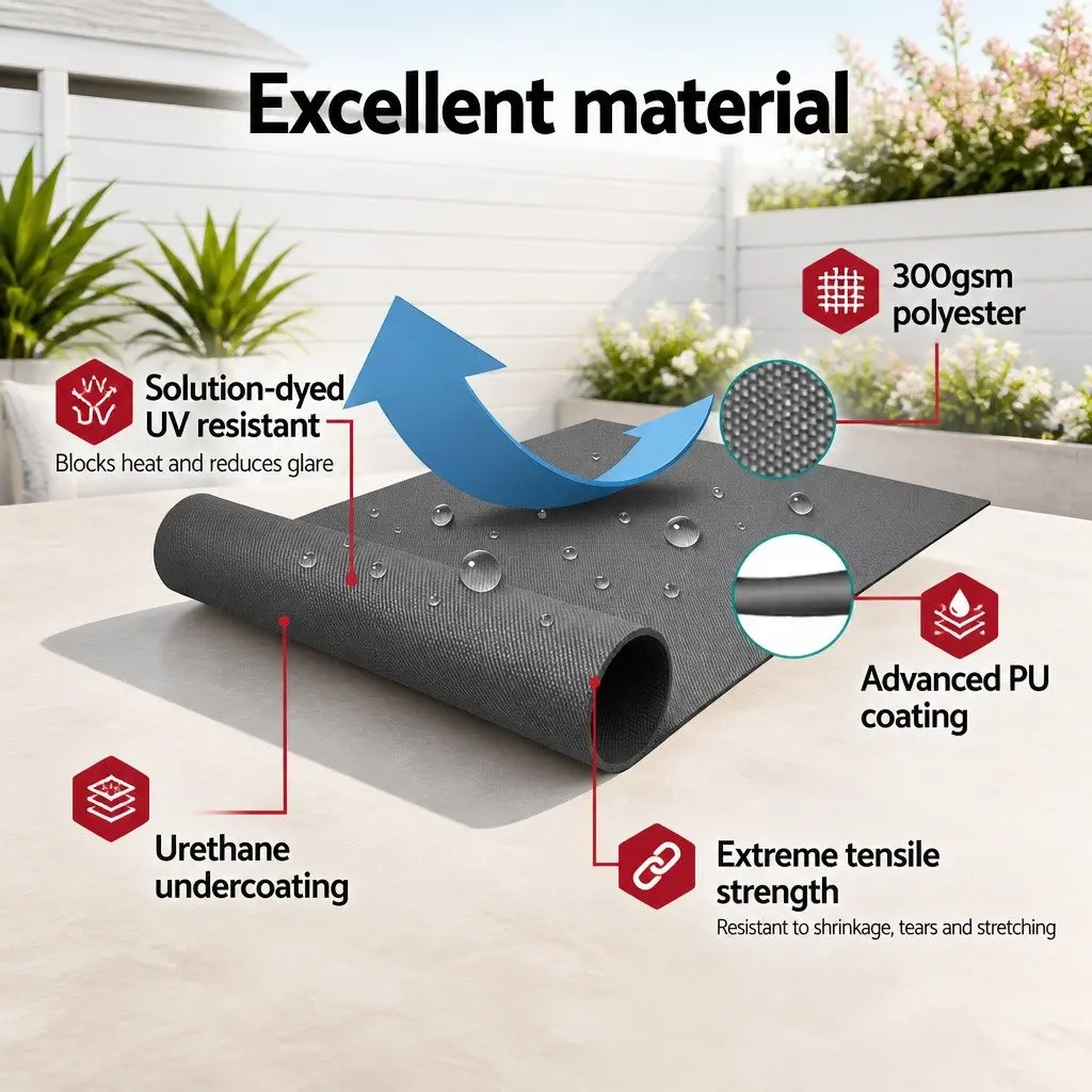 Retractable Folding Arm Motorised Awning Aluminium 3.5M x 2.5M Grey Polyester