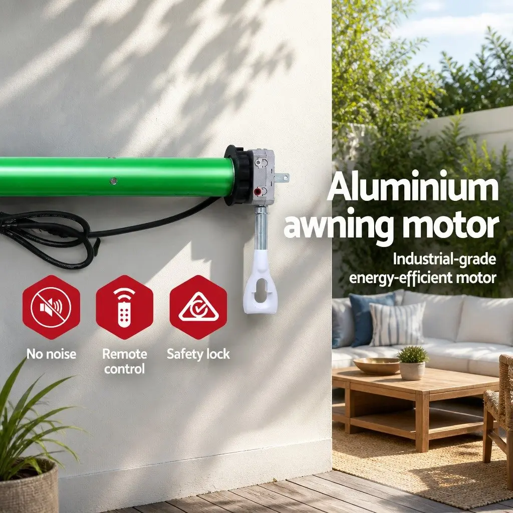 Retractable Folding Arm Awning Motorised 4M x 3M Pearl Grey Polyester Aluminium