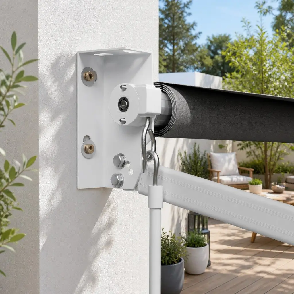 Motorised Retractable Folding Arm Awning Aluminium Frame Polyester Fabric 4.5M x 2.5M Grey or Green