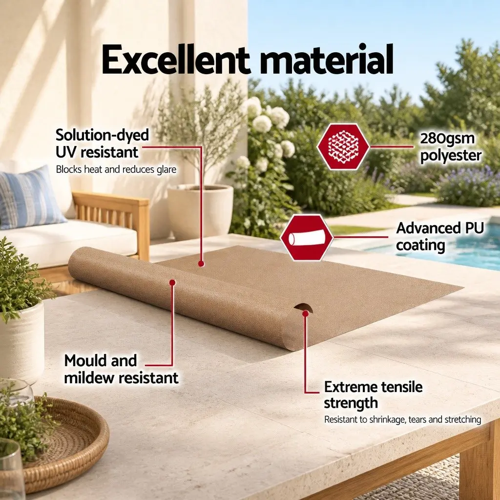 Retractable Awning Aluminum Frame 2.1 x 2.1M Beige Polyester Fabric