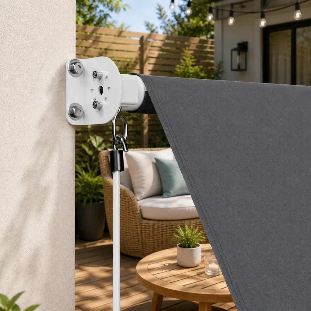 Retractable Awning Aluminum Frame Polyester Fabric 2.1X2.1M Grey
