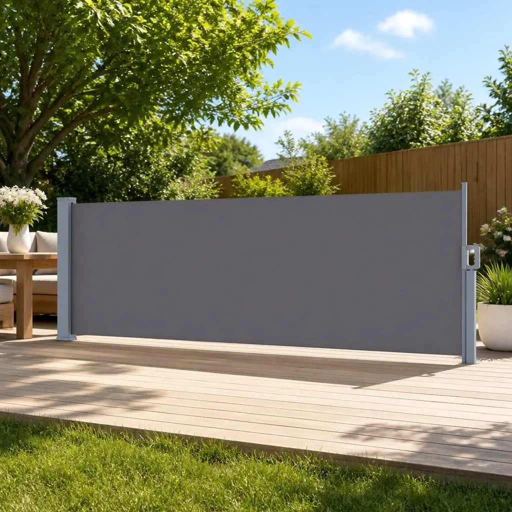 Retractable Side Awning Polyester Fabric 1M x 3M Grey