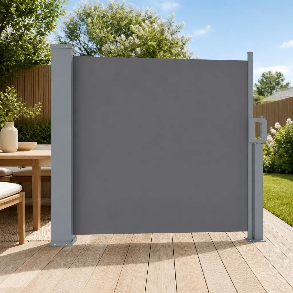 Retractable Side Awning Polyester Fabric 1M x 3M Grey