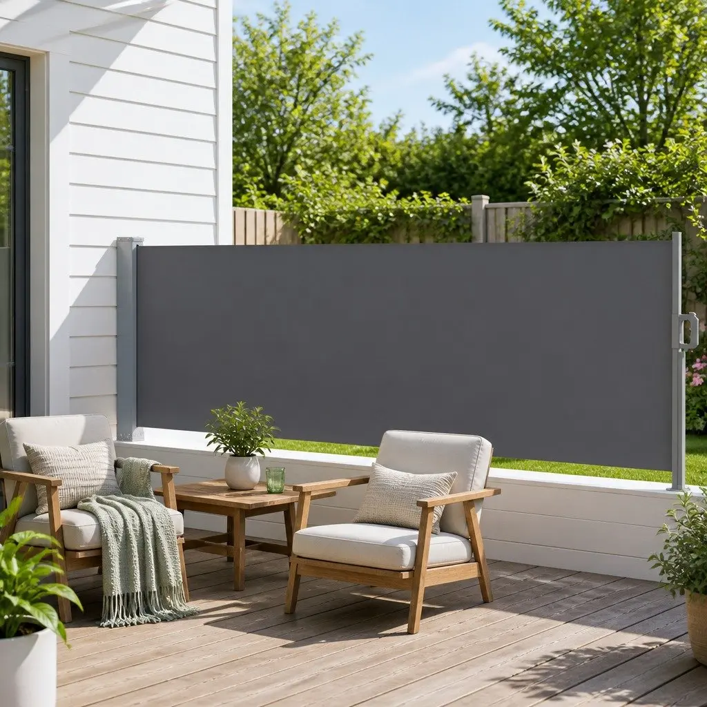Retractable Side Awning Polyester Fabric 1M x 3M Grey