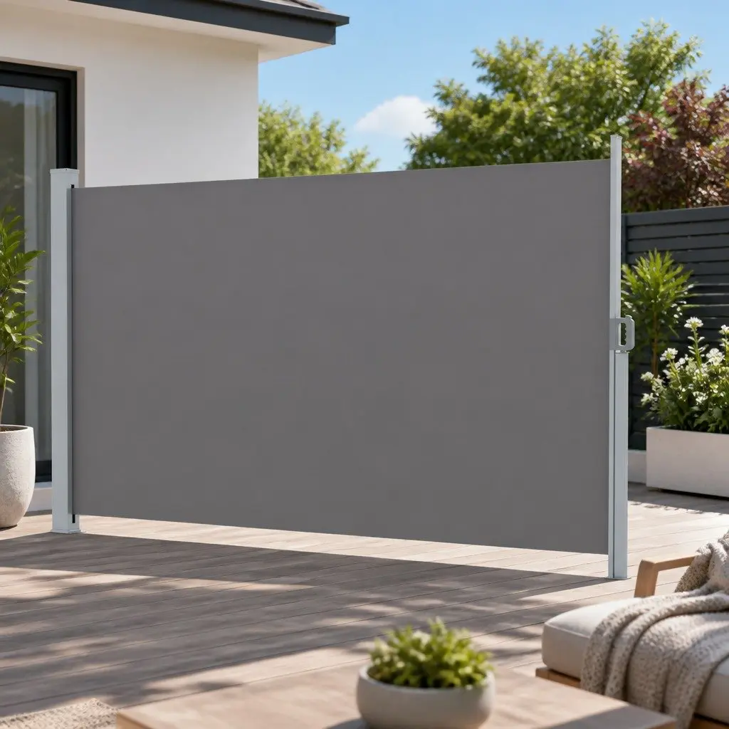 Retractable Side Awning Steel Frame 1.8x3M Grey