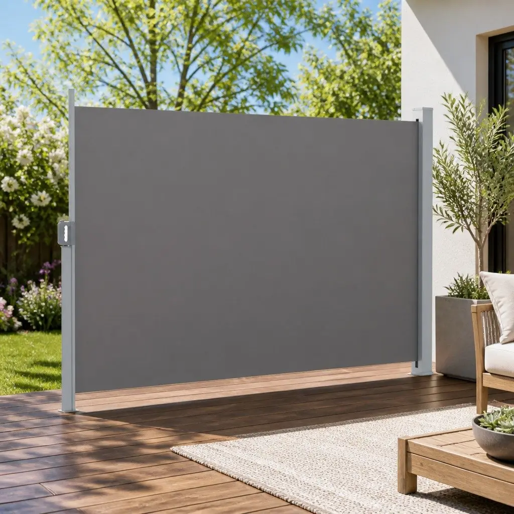 Retractable Side Awning Steel Frame 1.8x3M Grey