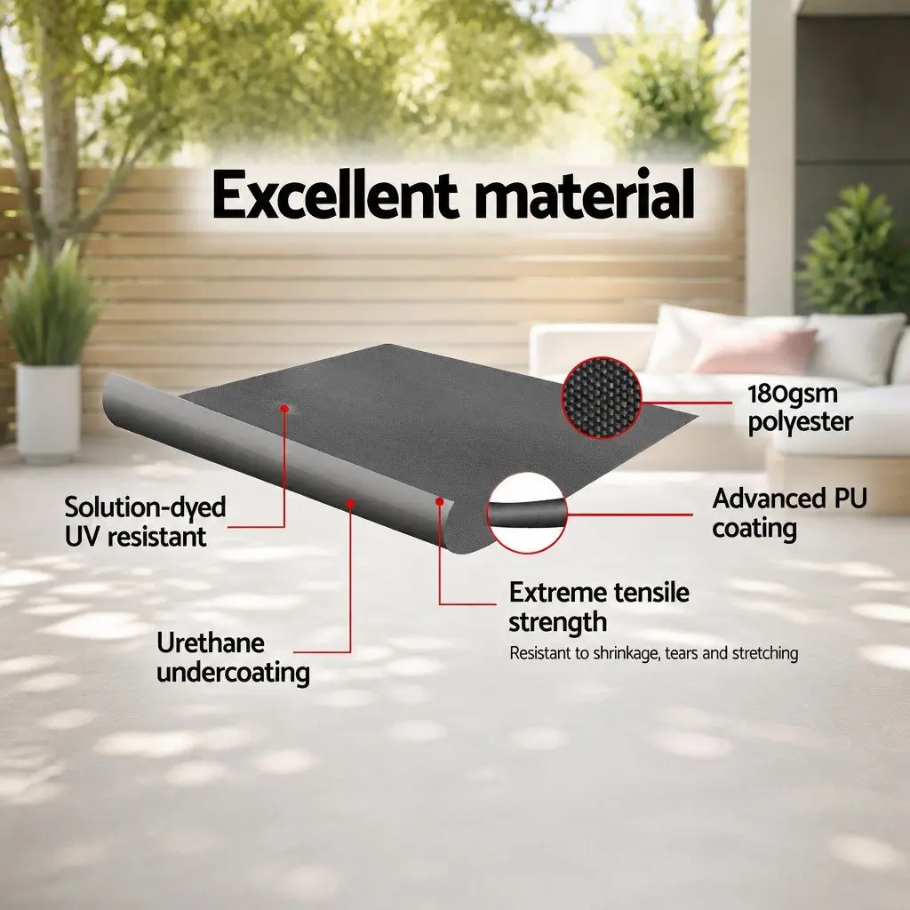 Retractable Side Awning Steel Frame 1.8x3M Grey
