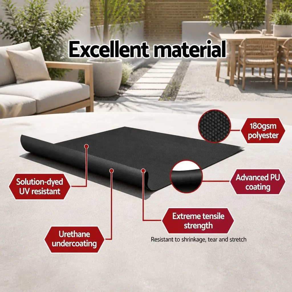 Retractable Awning Outdoor Privacy Screen Black 2x3M UV Tear Resistant Polyester Twin Pack
