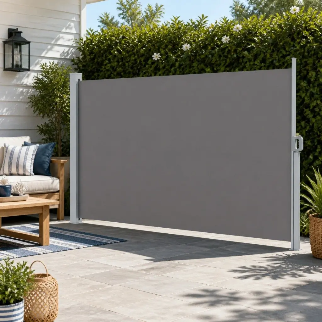 Side Awning for Patios and Balconies 2M x 3M Grey