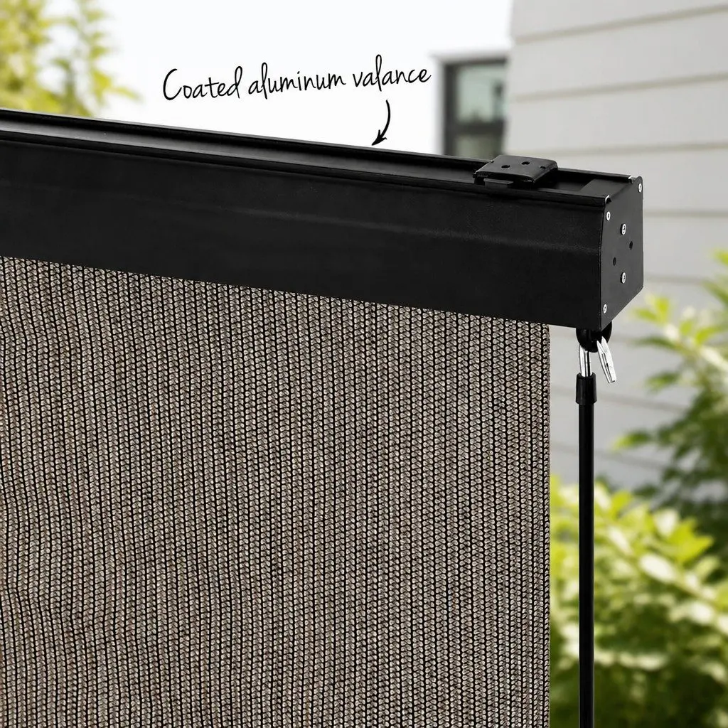 Retractable Awning Aluminium 3M x 2.5M Brown Hand Crank Patio Shade